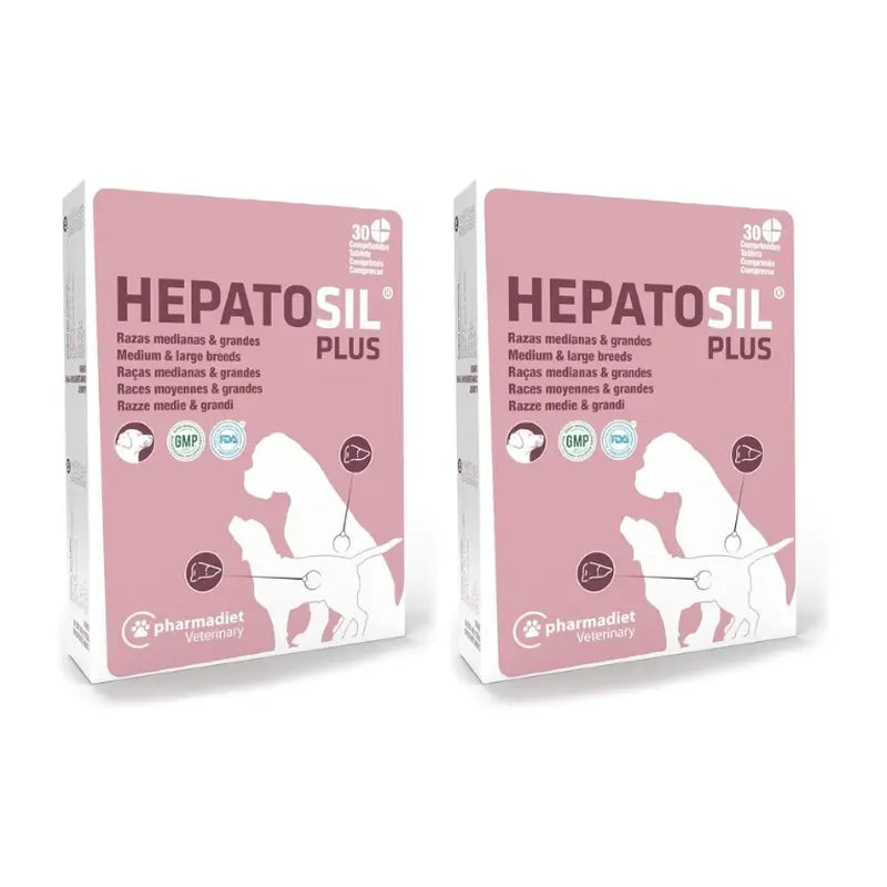 Hepatosil Plus Mittelgroße Rasse, Packung 2x30 Tabletten