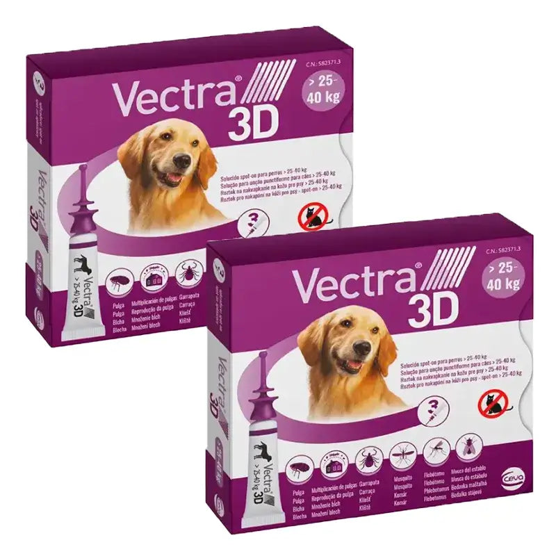 Vectra 3D Hund 25-40 kg, Pack 2 x 3 Pipetten