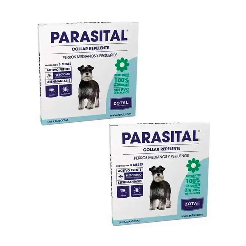 Zotal Parasital Antiparasitäres Halsband für kleine/mittlere Hunde, 2er Pack