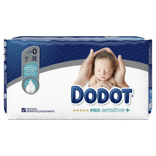 Dodot Pro Sensitive Size 0 (Up to 3 Kg), 38 Diapers