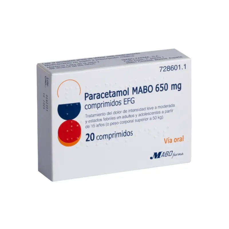 Paracetamol Mabo 650 mg Tabletten Efg, 20 Tabletten