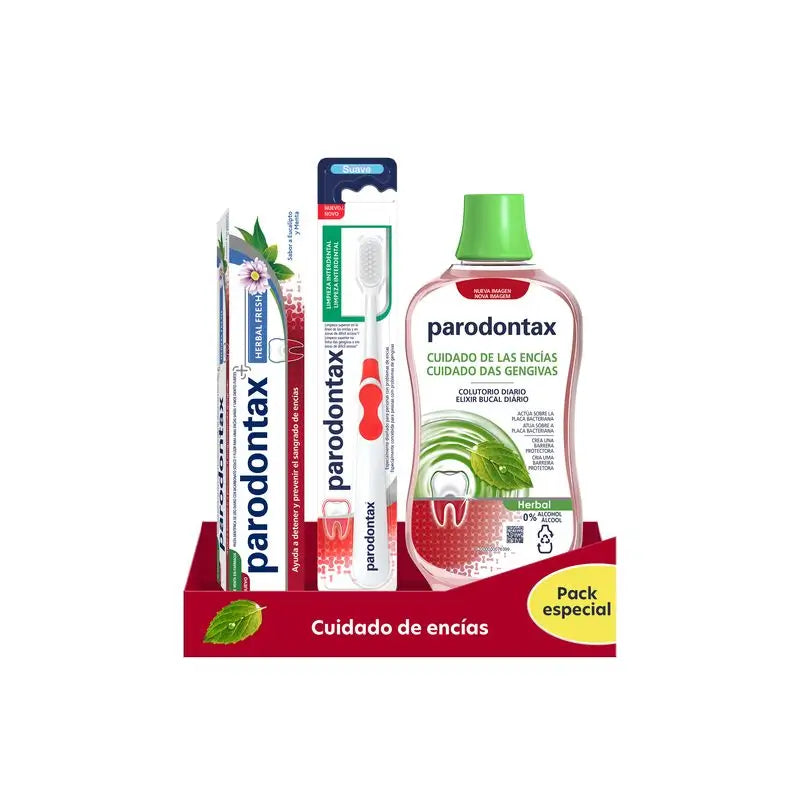 Parodontax Herbal Gum Care Pack (Zahnpasta + Zahnbürste + Mundspülung)