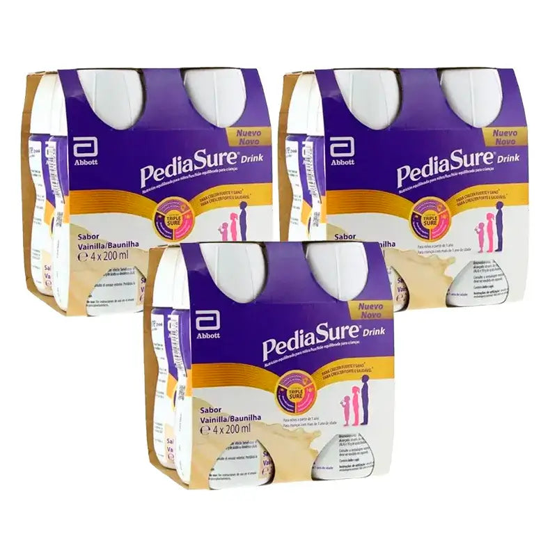 Pediasure Drink Vanille Kinder, 4 Flaschen x 220 ml Pack 3
