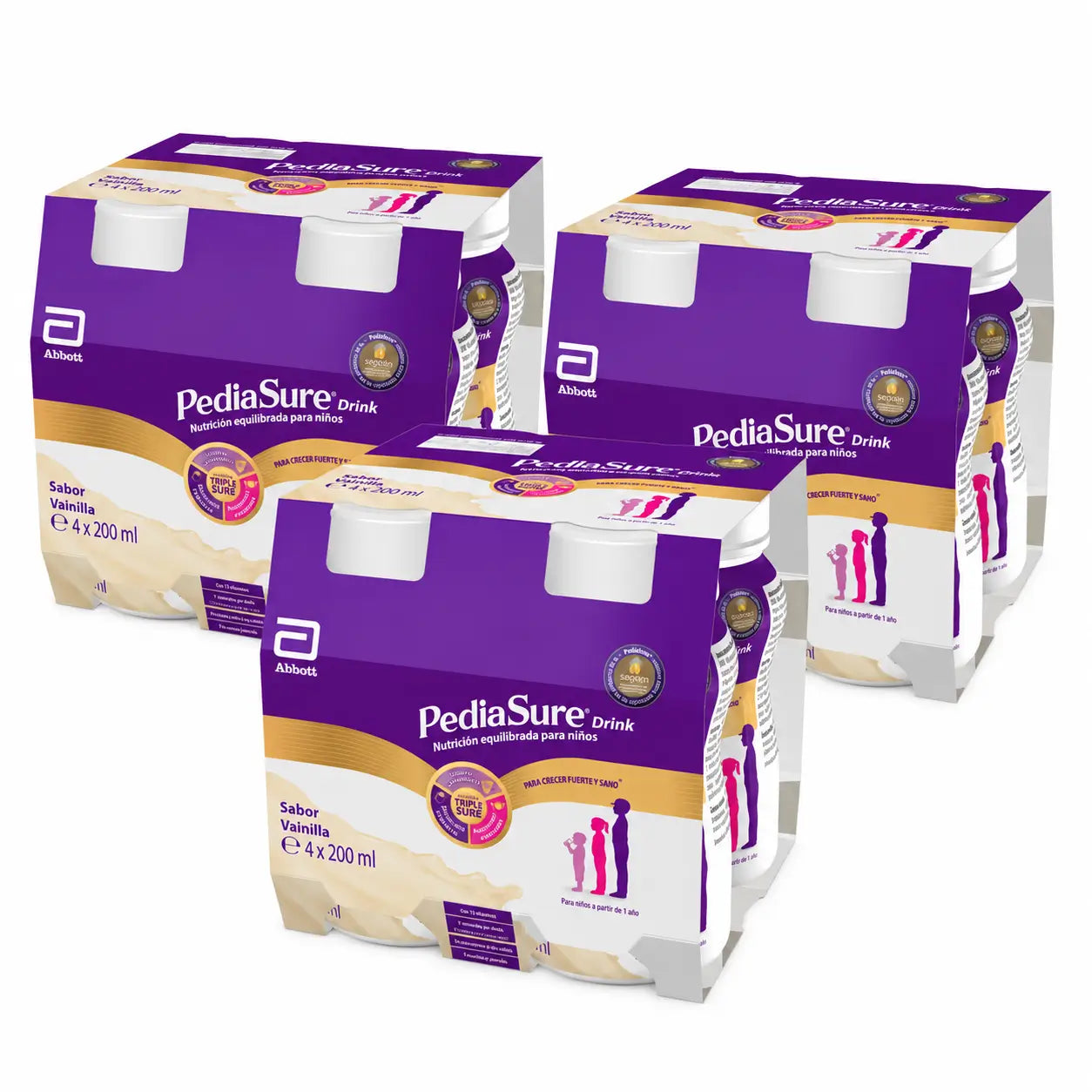 Pediasure Drink Vanille Kinder, 4 Flaschen x 220 ml Pack 3