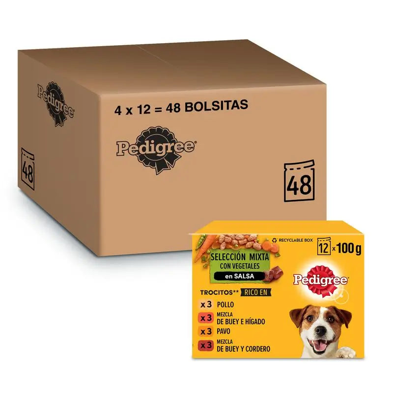 Pedigree Sachets 12Pack Gemischte Sauce 4X12X100