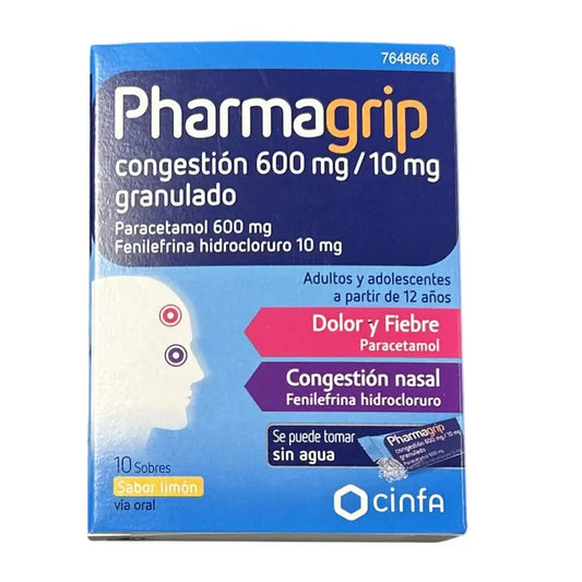 Pharmagrip Congestion 600/10 Mg, 10 Beutel mit Granulat