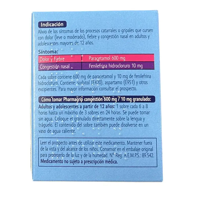 Pharmagrip Congestion 600/10 Mg, 10 Beutel mit Granulat
