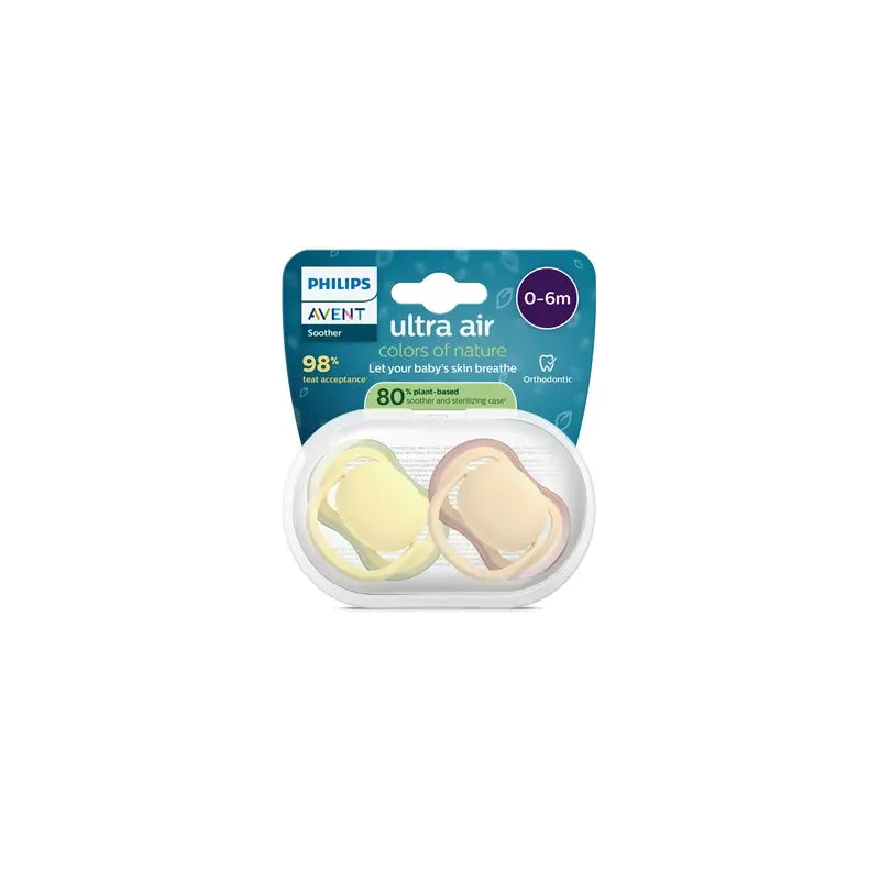 Philips Avent 2 Schnuller Ultra Air Farben der Natur 0-6m neutral