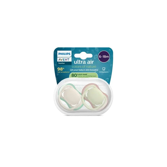 Philips Avent 2 Schnuller Ultra Air Farben der Natur 6-18m neutral