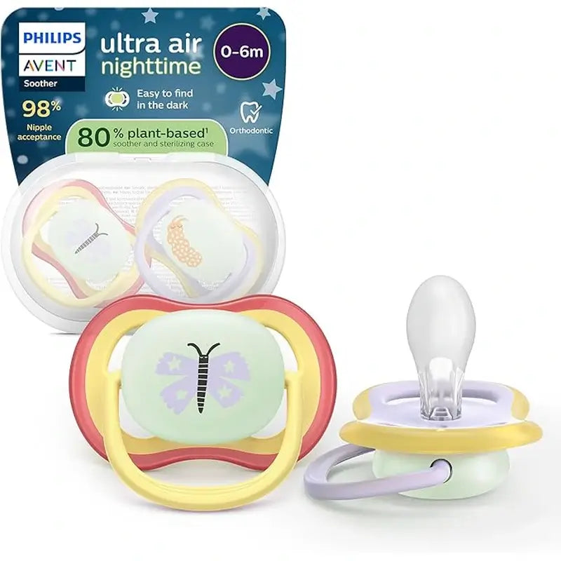 Philips Avent 2 Ultra Air Nachtschnuller 0-6m Baby Mädchen