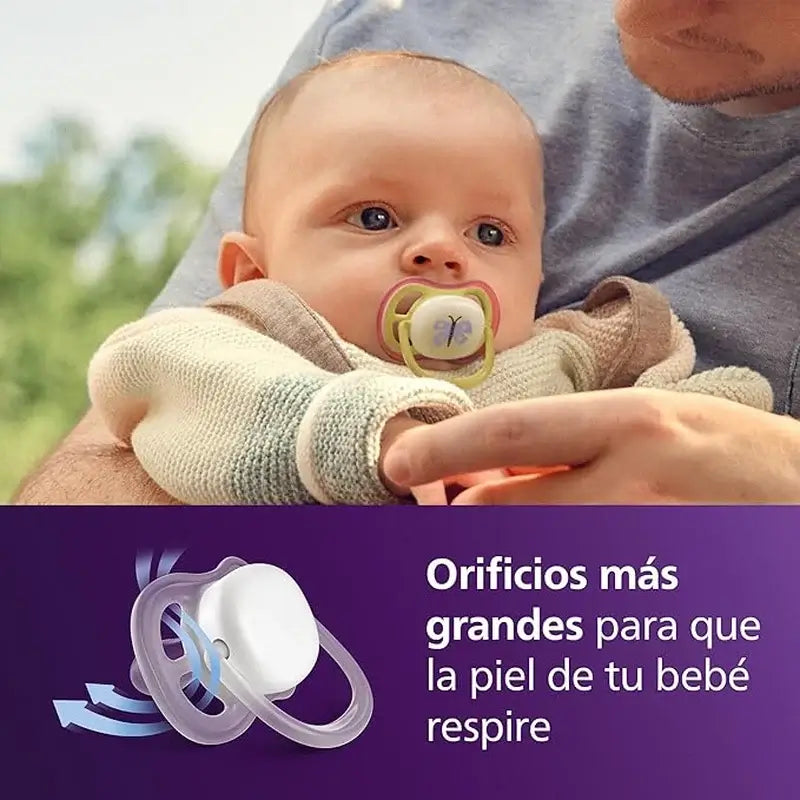 Philips Avent 2 Ultra Air Nachtschnuller 0-6m Baby Mädchen