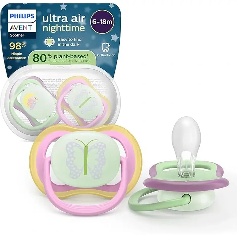 Philips Avent 2 Ultra Air Nachtschnuller 6-18m Baby Mädchen