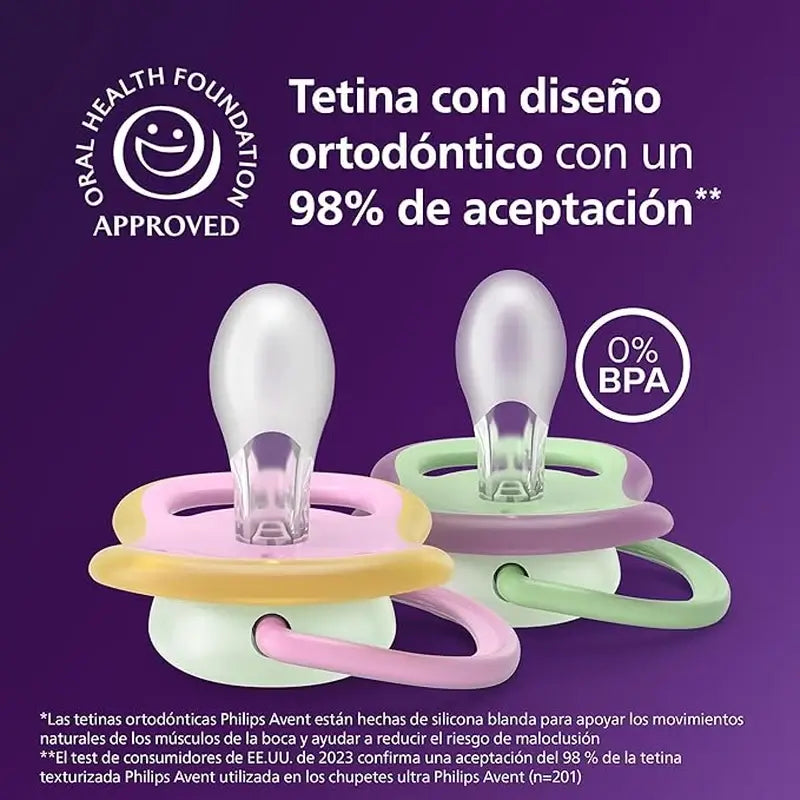 Philips Avent 2 Ultra Air Nachtschnuller 6-18m Baby Mädchen