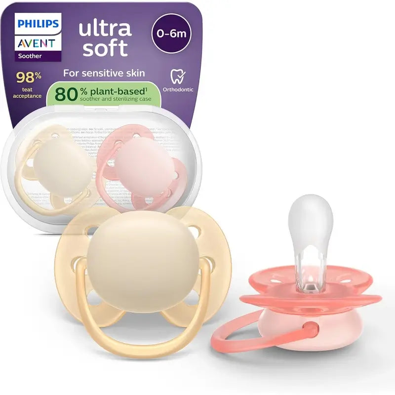 Philips Avent 2 ultraweiche Schnuller 0-6m Baby Mädchen