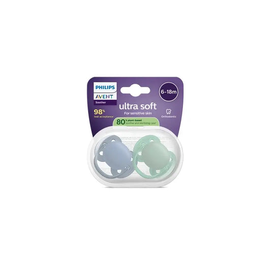 Philips Avent 2 ultra weiche Schnuller 6-18m Baby Junge