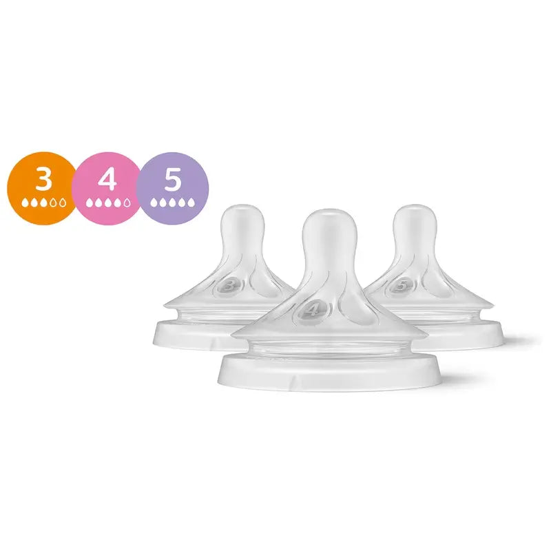 Philips Avent 3er-Pack Sauger T3, T4, T5, verschiedene Durchflüsse