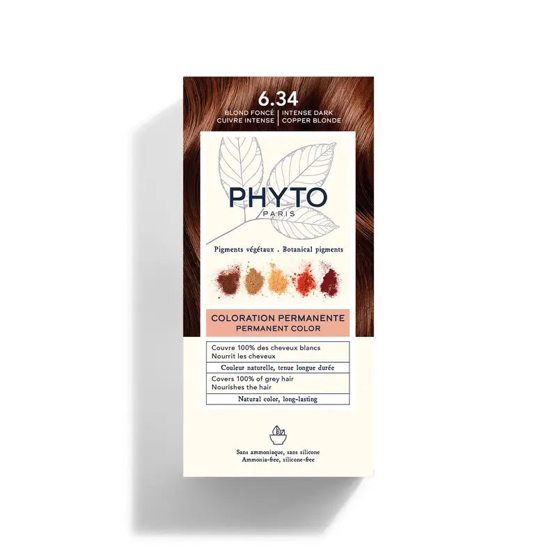 Phyto Colouring 6.34 Dunkles Kupferblond - Permanentes Färbeset, 110 ml