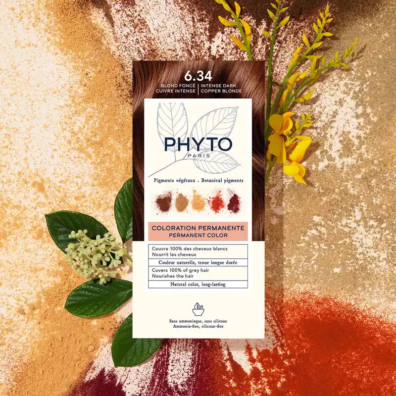 Phyto Colouring 6.34 Dunkles Kupferblond - Permanentes Färbeset, 110 ml