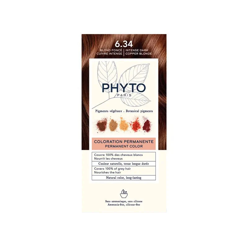 Phyto Colouring 6.34 Dunkles Kupferblond - Permanentes Färbeset, 110 ml