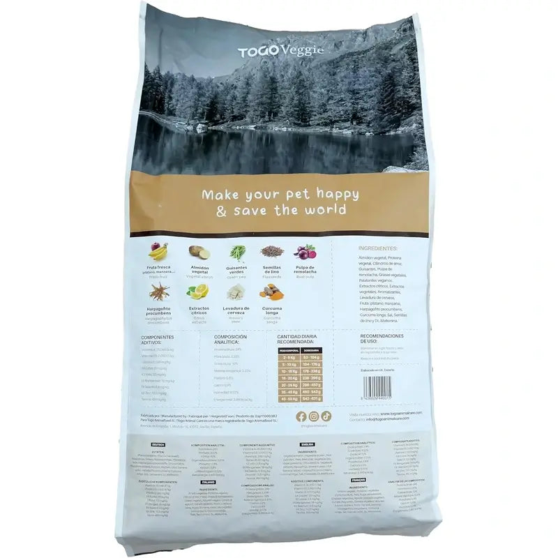 Togo Veggie Hypoallergenes getreidefreies Hundefutter, 4 kg