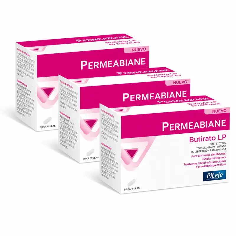 Pileje Permeabiane Butyrat LP, Packung mit 3 x 60 Kapseln