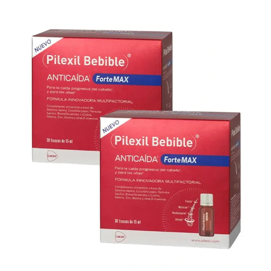 Pilexil Trinkbares Anticaida Forte Max Duplo 2 Monate, 30 Einheiten x 15 ml
