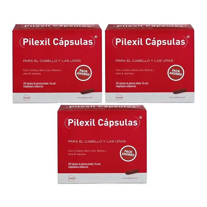 Pilexil Kapseln, Packung 3 x 150 Kapseln.
