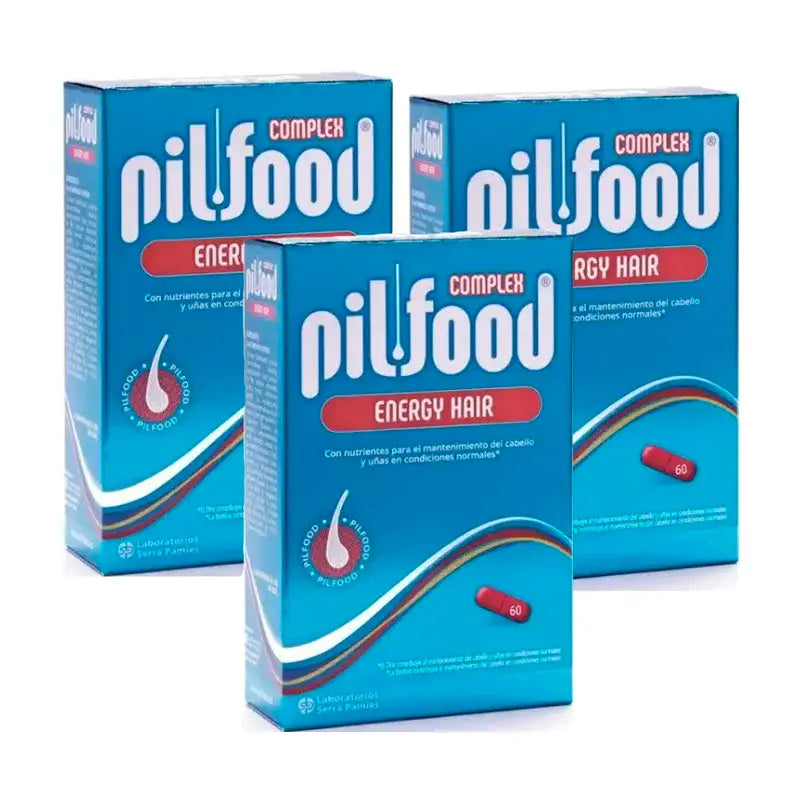 Pilfood Complex Nährstoffe für Haare und Nägel, Packung 3 x 60 Tabletten