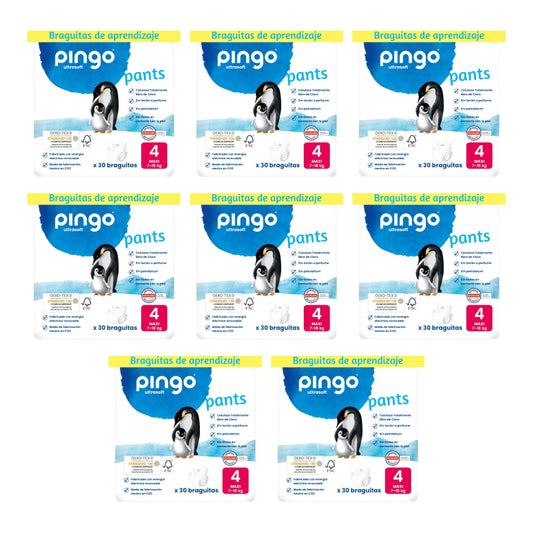 Pingo Nappy Windeltücher Größe 4 (7-18 Kg), 8X30 Einheiten