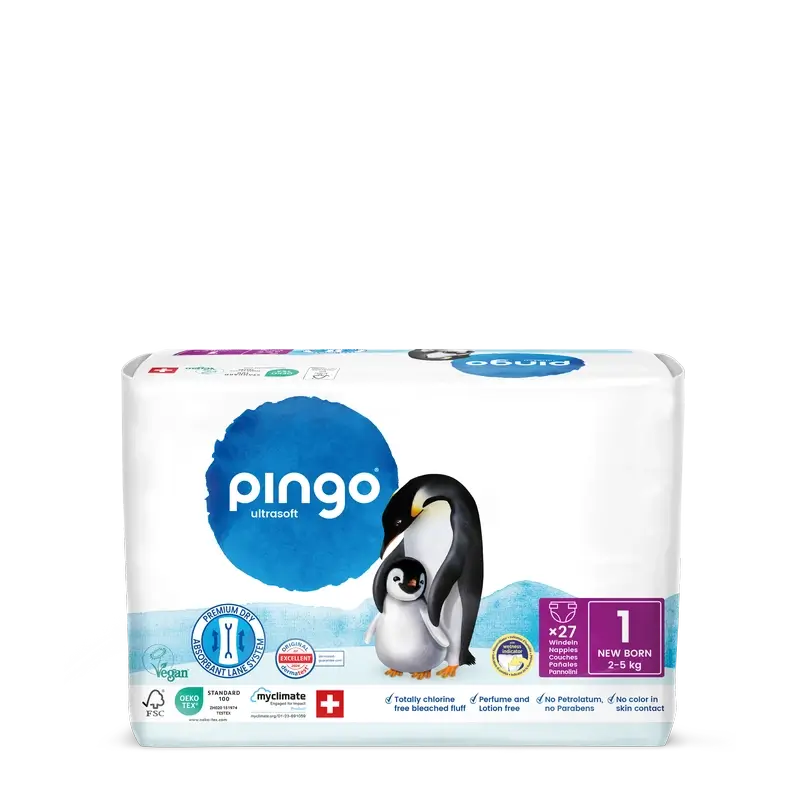 Pingo Ökologische Windeln Größe 1 (2-5 kg), 27 Stück