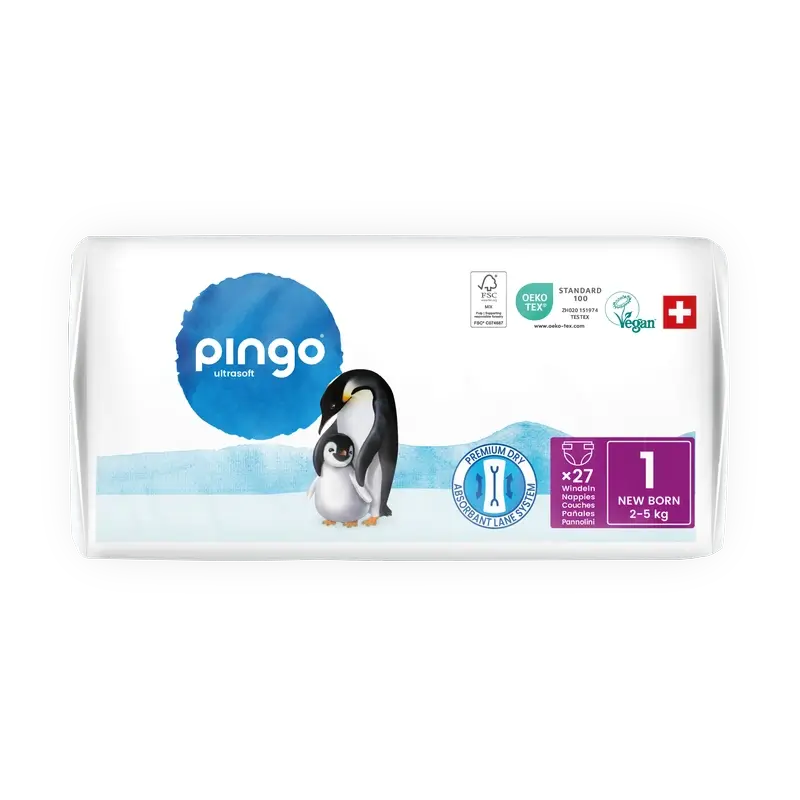 Pingo Ökologische Windeln Größe 1 (2-5 kg), 27 Stück