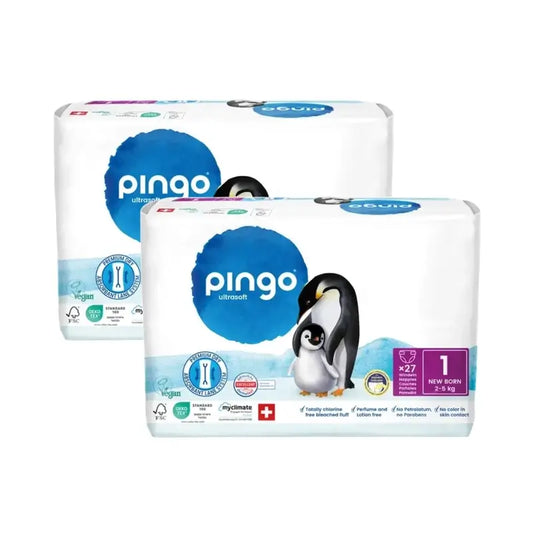 Pingo Ökologische Windeln Größe 1 (2-5 Kg), 2X27 Einheiten