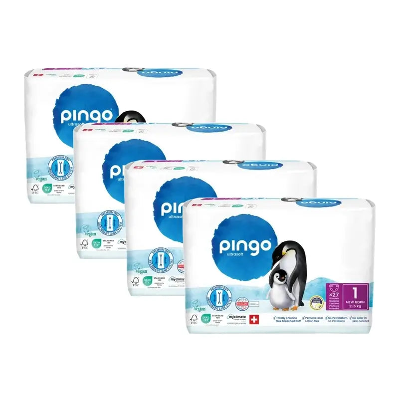 Pingo Ökologische Windeln Größe 1 (2-5 Kg), 4X27 Stk.