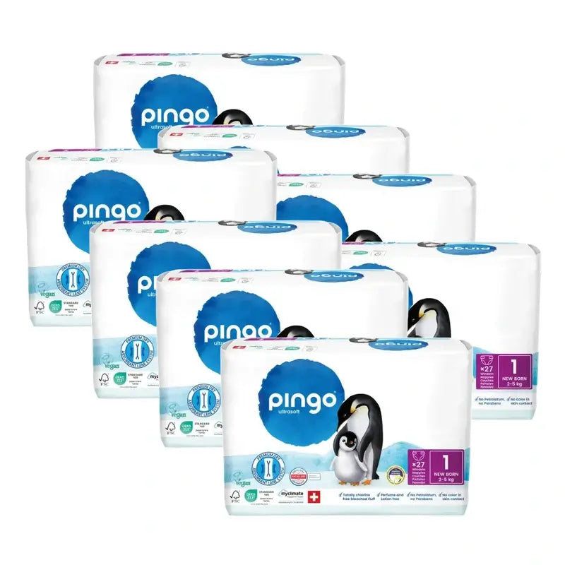 Pingo Ökologische Windeln Größe 1 (2-5 Kg), 8X27 Einheiten