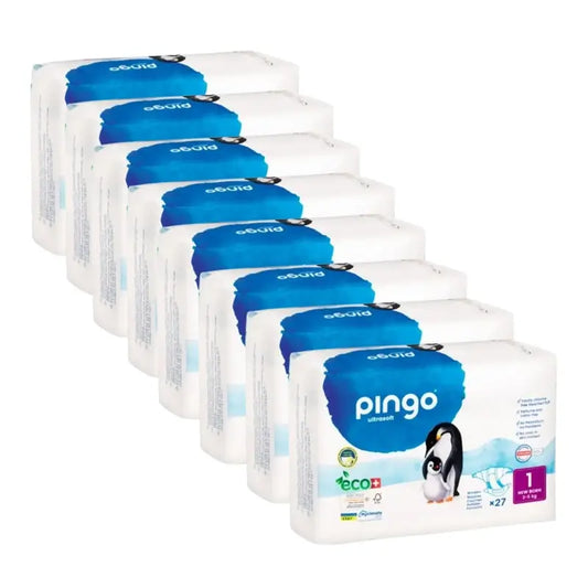 Pingo New Born Größe 1 Ökologische Windeln (2-5 Kg), 8X27 Einheiten