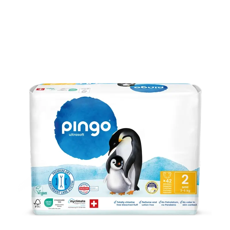 Pingo Ökologische Windeln Größe 2 (3-6 kg), 42 Stück