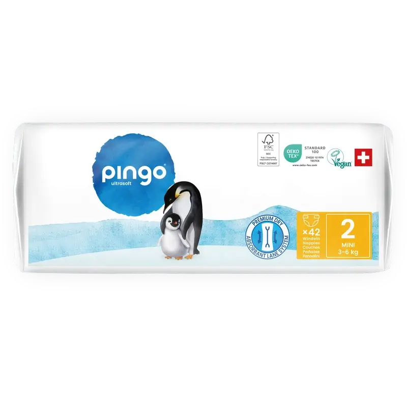 Pingo Ökologische Windeln Größe 2 (3-6 kg), 42 Stück