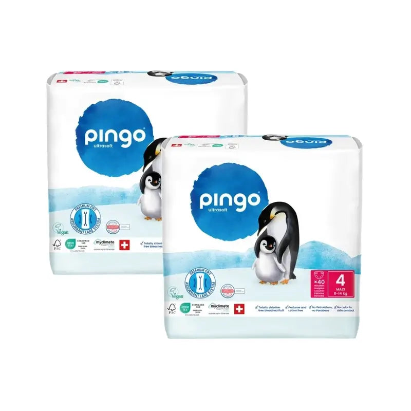 Pingo Ökologische Windeln Größe 4 (8-14 Kg), 2X40 Einheiten