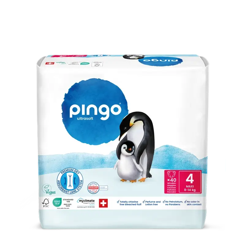 Pingo Ökologische Windeln Größe 4 (8-14 Kg), 40 Stück
