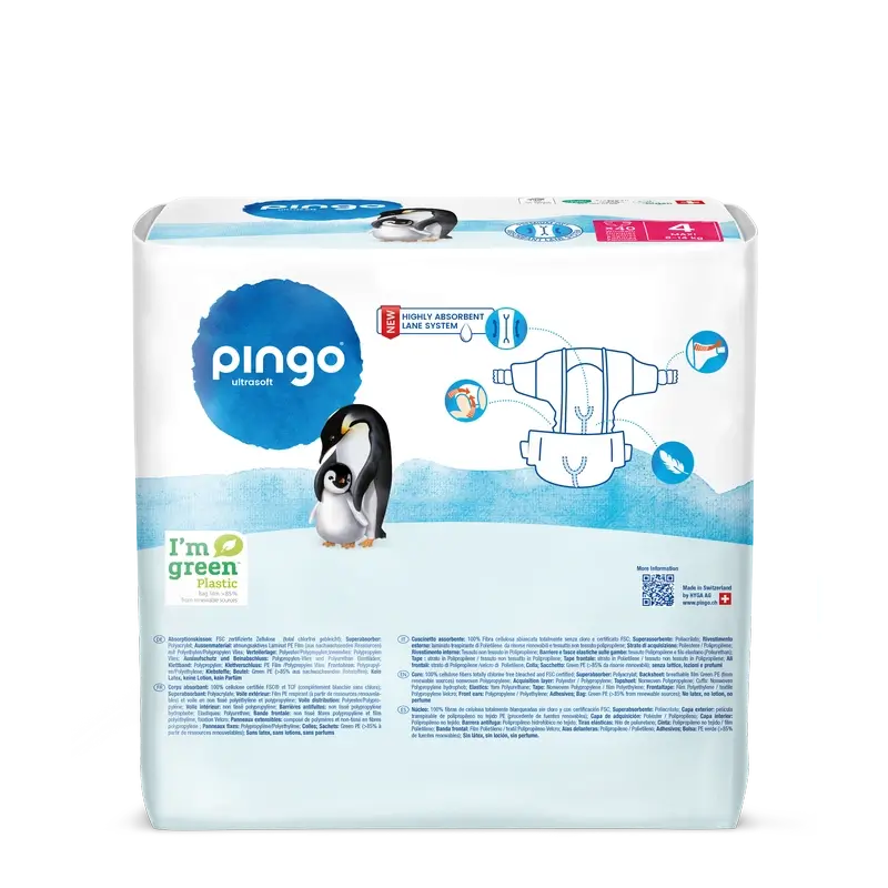 Pingo Ökologische Windeln Größe 4 (8-14 Kg), 40 Stück