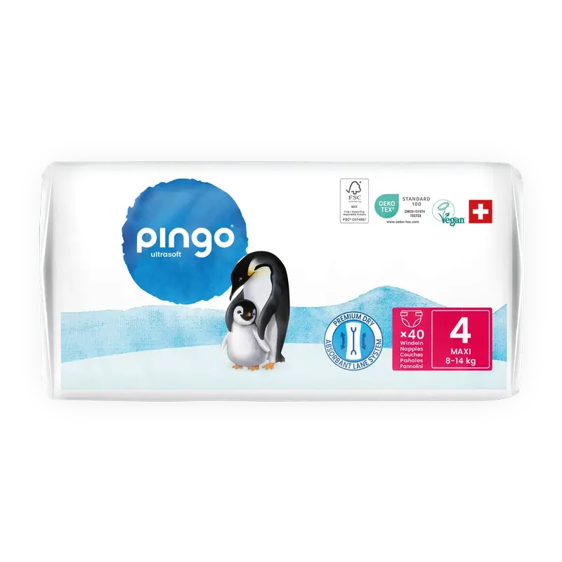 Pingo Ökologische Windeln Größe 4 (8-14 Kg), 40 Stück