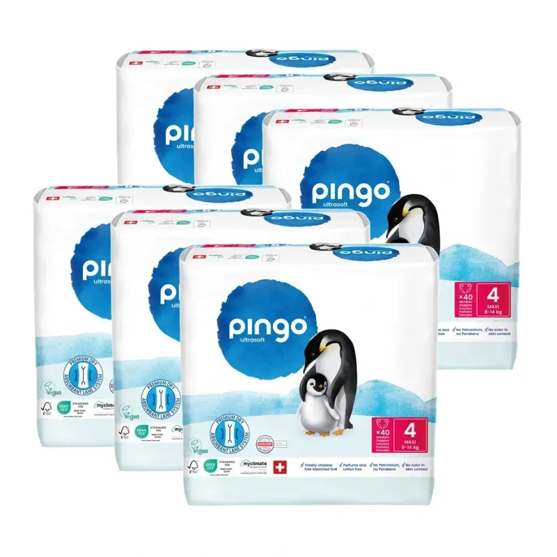 Pingo Ökologische Windeln Größe 4 (8-14 Kg), 6X40 Einheiten