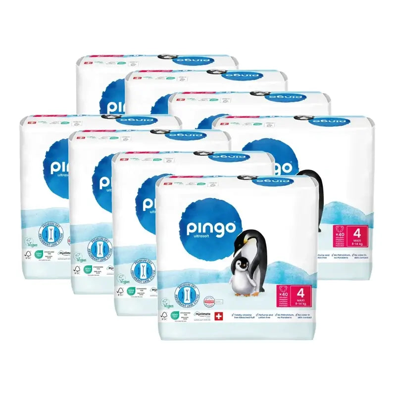 Pingo Ökologische Windeln Größe 4 (8-14 Kg), 8X40 Einheiten