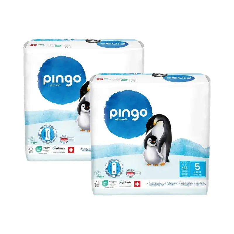 Pingo Ökologische Windeln Größe 5 (11-16 Kg), 2X36 Einheiten