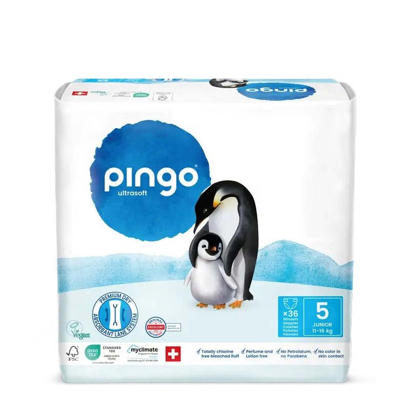 Pingo Ökologische Windeln Größe 5 (11-16 Kg), 36 Stück.