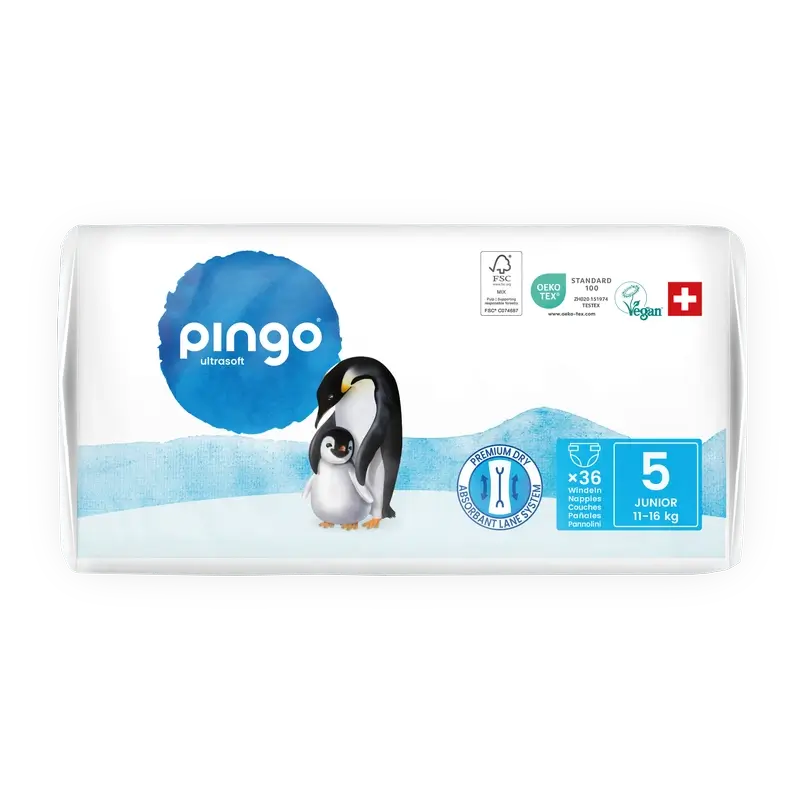 Pingo Ökologische Windeln Größe 5 (11-16 Kg), 36 Stück.
