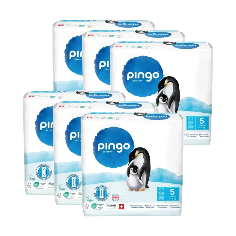 Pingo Ökologische Windeln Größe 5 (11-16 Kg), 6X36 Einheiten