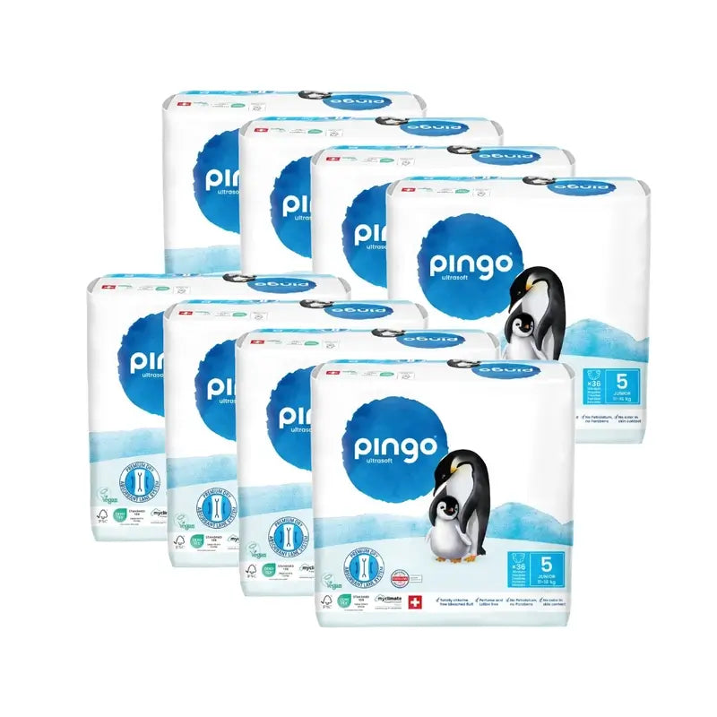Pingo Ökologische Windeln Größe 5 (11-16 Kg), 8X36 Einheiten