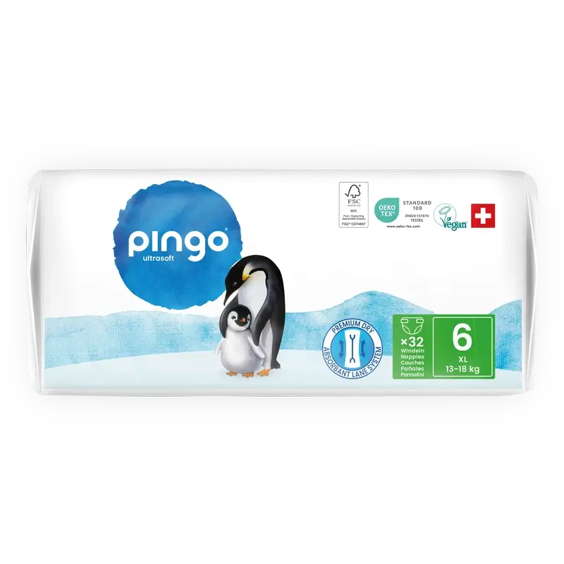 Pingo Ökologische Windeln Größe 6 (13-18 Kg), 32 Stück
