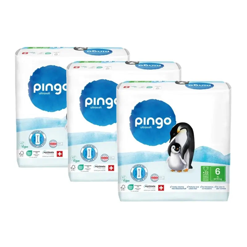 Pingo Ökologische Windeln Größe 6 (13-18 Kg), 3X32 Einheiten